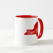 État De New York En Forme De Mug Rouge (Devant droit)