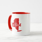 État De New York En Forme De Mug Rouge (Devant gauche)