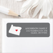 État de OREGON | Étiquette de l'adresse de retour  (En situation)