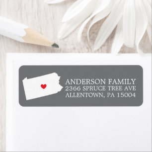 État de Pennsylvanie   Étiquette de l'adresse de r