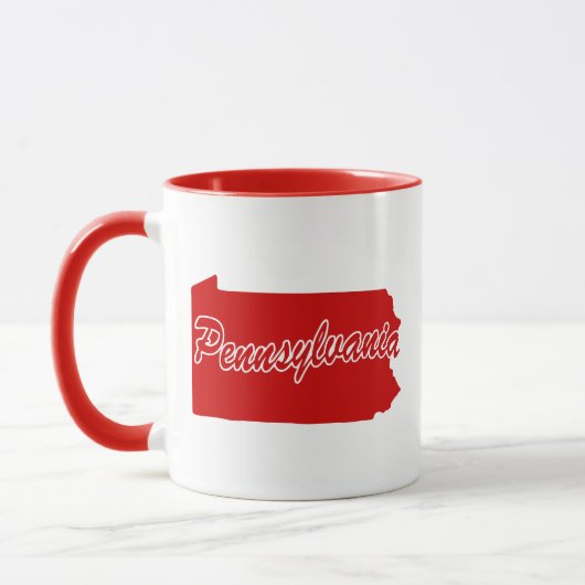 État De Pennsylvanie Forme De Mug Rouge (Gauche)