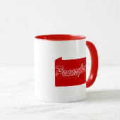 État De Pennsylvanie Forme De Mug Rouge (Devant droit)