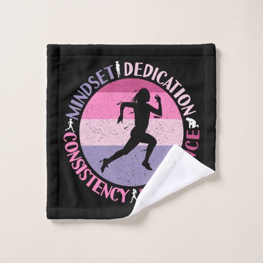 État d'esprit de course - Citation d'endurance de  (Gant de toilette)