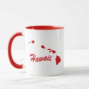 État D'Hawaii Forme De Mug Rouge