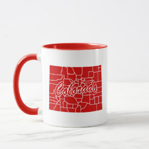 État Du Colorado Forme La Mug Rouge