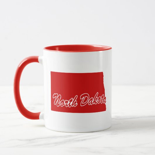 État Du Dakota Du Nord Forme Mug Rouge (Gauche)