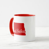 État Du Dakota Du Nord Forme Mug Rouge (Devant gauche)