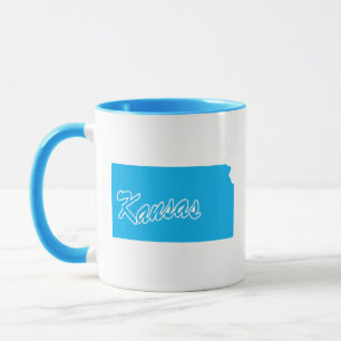 État Du Kansas Forme La Mug