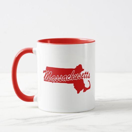 État Du Massachusetts Forme Mug Rouge (Gauche)