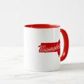 État Du Massachusetts Forme Mug Rouge (Devant droit)
