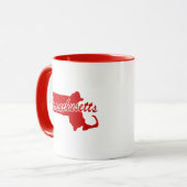 État Du Massachusetts Forme Mug Rouge (Devant gauche)