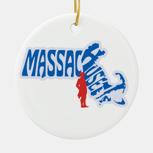 État du Massachusetts Ornement d'arbre de Noël (Devant)