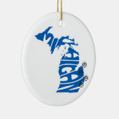 État du Michigan Arbre de Noël Ornement (Droite)