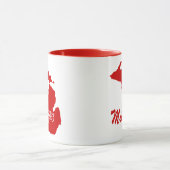 État Du Michigan Forme De Mug Rouge (Centre)