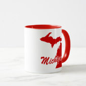 État Du Michigan Forme De Mug Rouge (Devant droit)