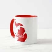 État Du Michigan Forme De Mug Rouge (Devant gauche)