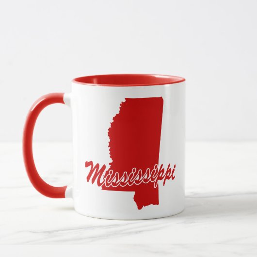 État du Mississippi Forme Mug Rouge (Gauche)