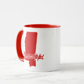 État du Mississippi Forme Mug Rouge (Devant gauche)