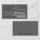 État du Nebraska Carte de visite en pierre taillée (Devant / Derrière)