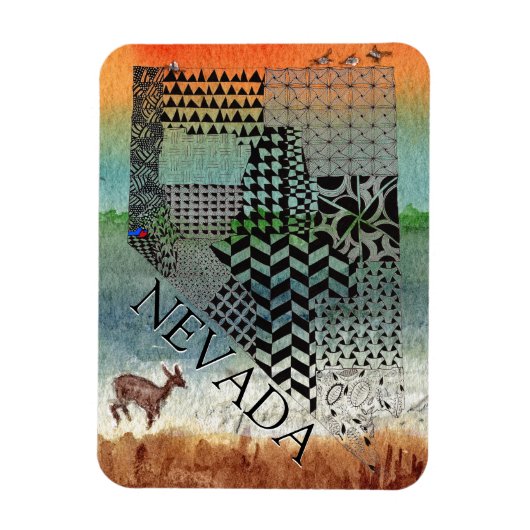 État du Nevada - Magnet de photos du désert (Vertical)