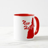 État Du New Hampshire Forme De Mug Rouge (Devant droit)