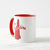 État Du New Hampshire Forme De Mug Rouge (Devant gauche)