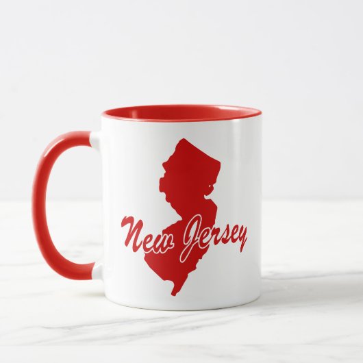 État Du New Jersey En Forme De Mug Rouge (Gauche)