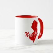 État Du New Jersey En Forme De Mug Rouge (Devant droit)