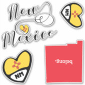 État du Nouveau-Mexique, Feuille de Stickers Coupe (Devant)