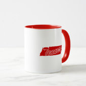 État Du Tennessee Forme Mug Rouge (Devant droit)