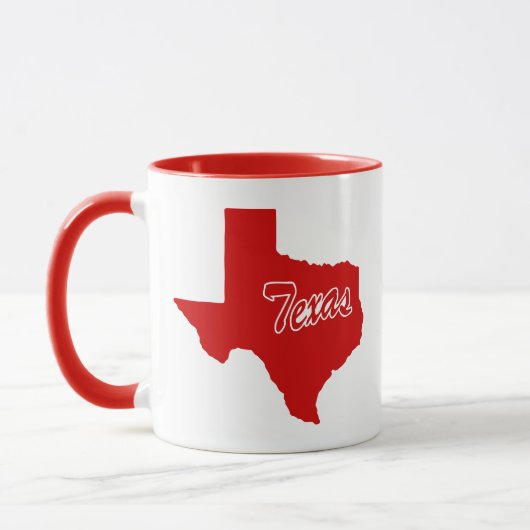 État Du Texas Forme Mug Rouge (Gauche)