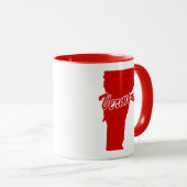 État Du Vermont En Forme De Mug Rouge (Devant droit)