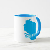 État Du Wisconsin Forme De Mug (Devant droit)
