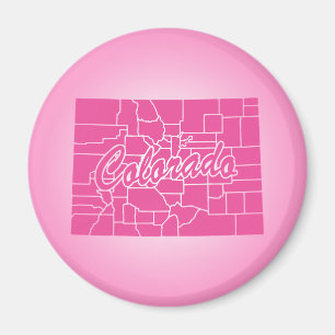 État rose Colorado Magnet