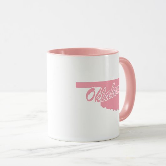 État Rose De L'Oklahoma Forme Mug (Devant droit)