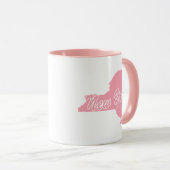 État Rose De New York En Forme De Mug (Devant droit)