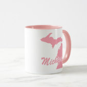 État Rose Du Michigan En Forme De Mug (Devant droit)