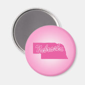 État rose Nebraska Magnet (Recto/Verso)