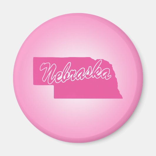 État rose Nebraska Magnet (Devant)