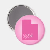 État rose Utah Magnet (Recto/Verso)