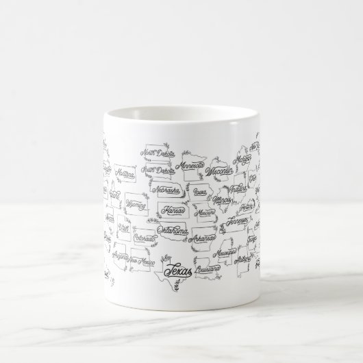 "États Que J'Ai Visités Jusqu'À Présent..." Mug US (Centre)