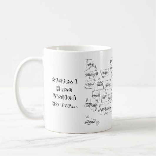 "États Que J'Ai Visités Jusqu'À Présent..." Mug US (Gauche)