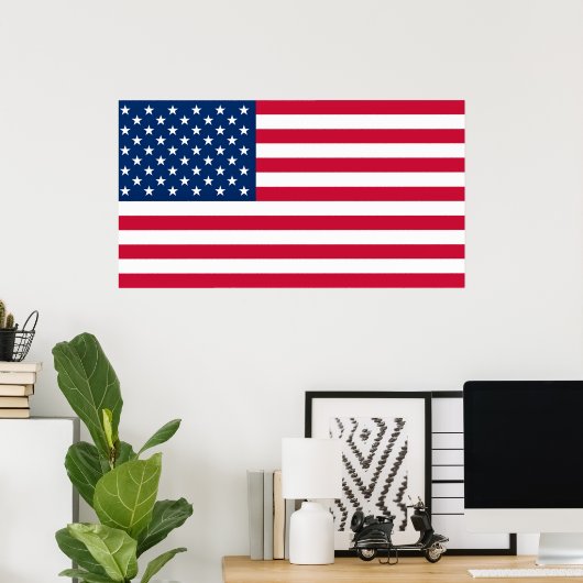 États-Unis Affiche du drapeau États-Unis (Bureau à domicile)