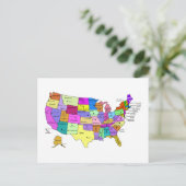 États-Unis Carte noms d'État et capitales (Debout devant)