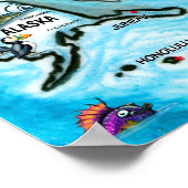 États-Unis d'Amérique Carte amusante Poster (Coin)