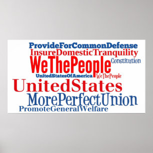 États-Unis d'Amérique Constitution Mots Poster