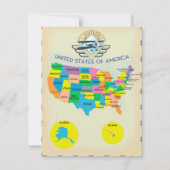 États-Unis d'Amérique Style vintage Carte (Dos)