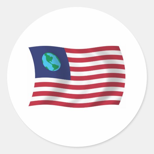 États-Unis de la Terre Autocollant de drapeau (Devant)