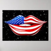 États-Unis Drapeau à lèvres sur affiche des lèvres (Devant)