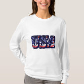 États-Unis Drapeau, Drapeau T-shirt à manches long (Devant)